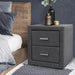 Artiss Fabric Bedside Table - Grey