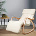 Artiss Fabric Rocking Armchair with Adjustable Footrest