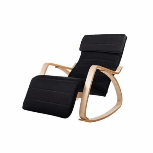 Artiss Fabric Rocking Armchair with Adjustable Footrest