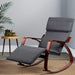 Artiss Fabric Rocking Armchair With Adjustable Footrest