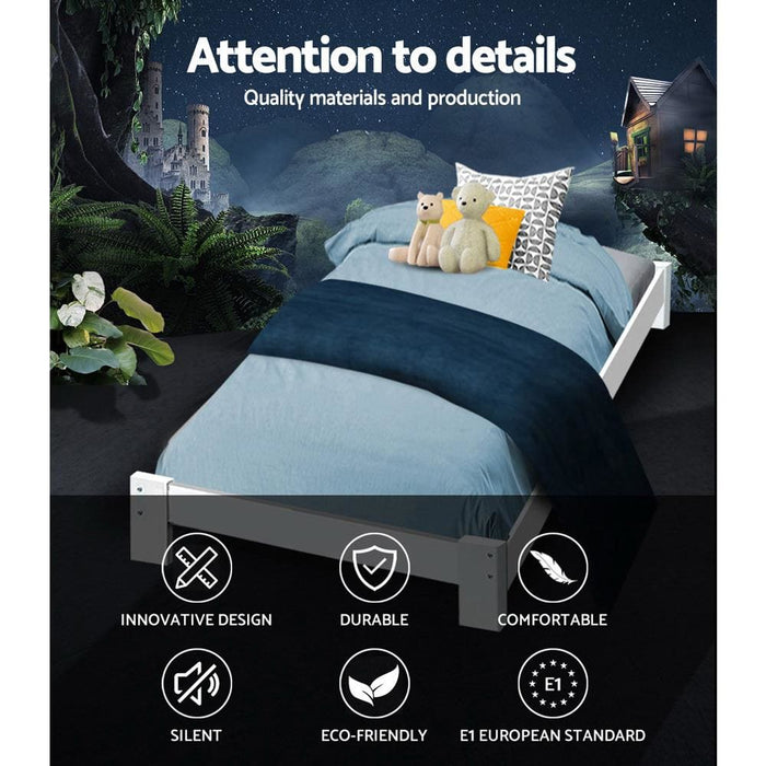 Artiss Bed Frame King Single Size Wooden Mattress Base