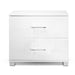 Artiss High Gloss Two Drawers Bedside Table - White