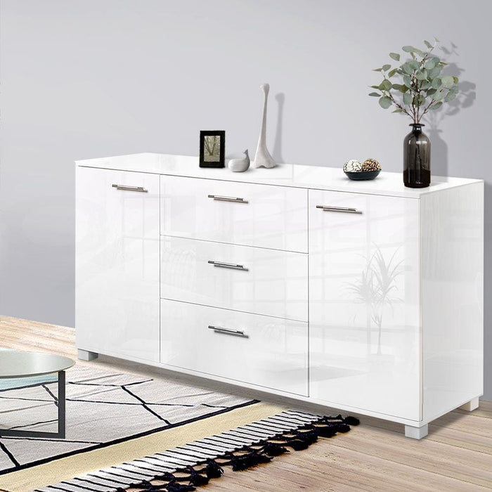 Artiss High Gloss Sideboard Storage Cabinet Cupboard - White