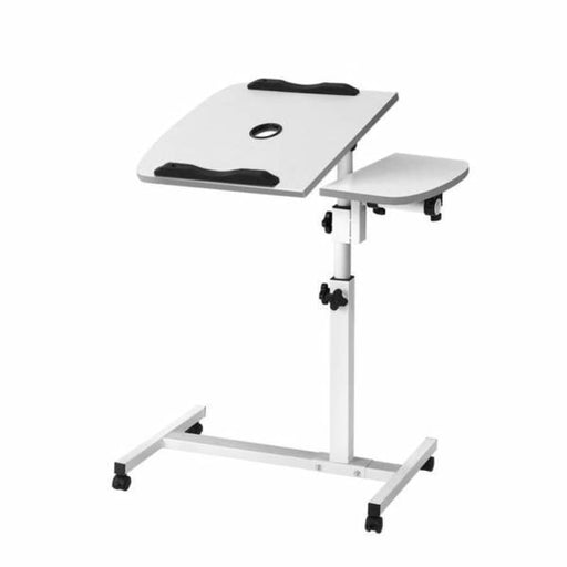 Artiss Laptop Table Desk Adjustable Stand with Fan - White