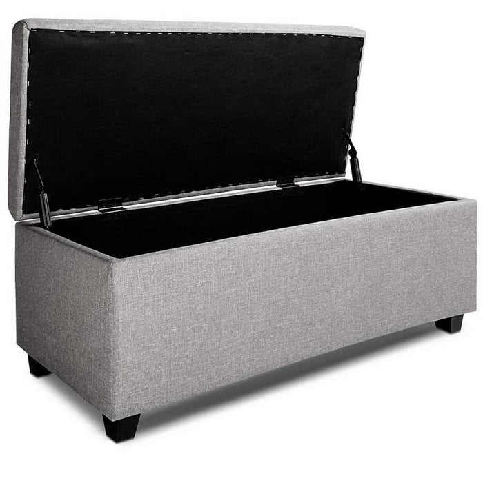 Artiss Large Fabric Storage Ottoman - Light Grey