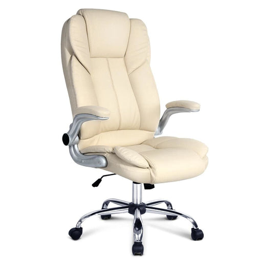 Artiss Pu Leather Executive Office Desk Chair - Beige