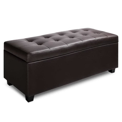 Artiss Pu Leather Storage Ottoman - Brown