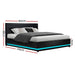 Artiss Lumi Led Bed Frame Pu Leather Gas Lift Storage