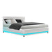 Artiss Lumi Led Bed Frame Pu Leather Gas Lift Storage
