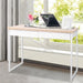 Artiss Metal Desk With Drawer - White Wooden Top