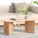 Artiss Oval Coffee Table Particle Board Wooden Living Room