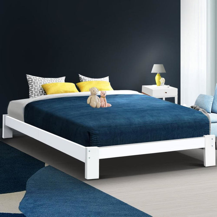 Artiss Queen Wooden Bed Base Frame Size Jade Timber
