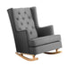 Artiss Rocking Armchair Feeding Chair Linen Fabric