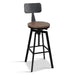 Artiss Rustic Industrial Style Metal Bar Stool - Black