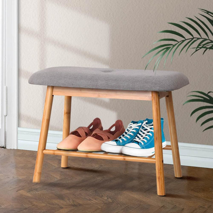 Artiss Shoe Rack Seat Bench Chair Shelf Organisers Bamboo