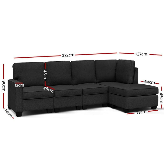 Artiss Sofa Lounge Set 5 Seater Modular Chaise Chair Suite