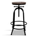 Artiss Bar Stool Industrial Round Seat Wood Metal - Black