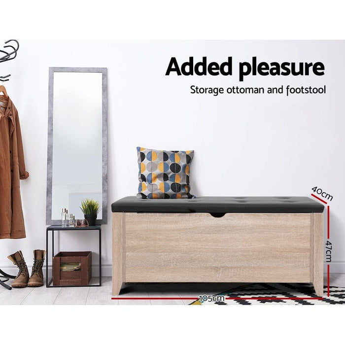 Artiss Storage Ottoman Blanket Box Pu Leather Bench Foot