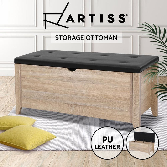 Artiss Storage Ottoman Blanket Box Pu Leather Bench Foot