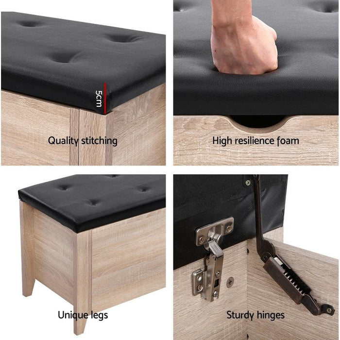Artiss Storage Ottoman Blanket Box Pu Leather Bench Foot