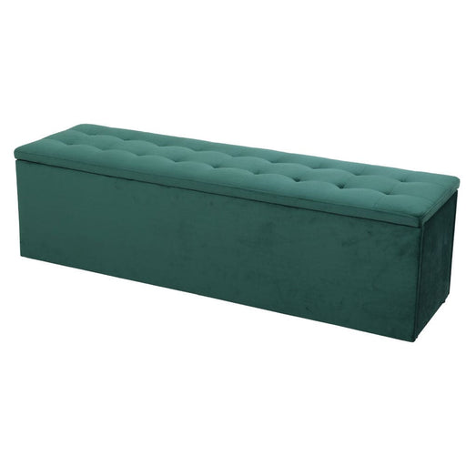Artiss Storage Ottoman Blanket Box Velvet Foot Stool Rest