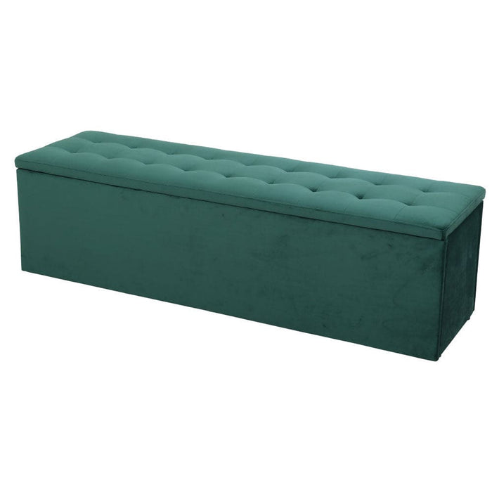 Artiss Storage Ottoman Blanket Box Velvet Foot Stool Rest
