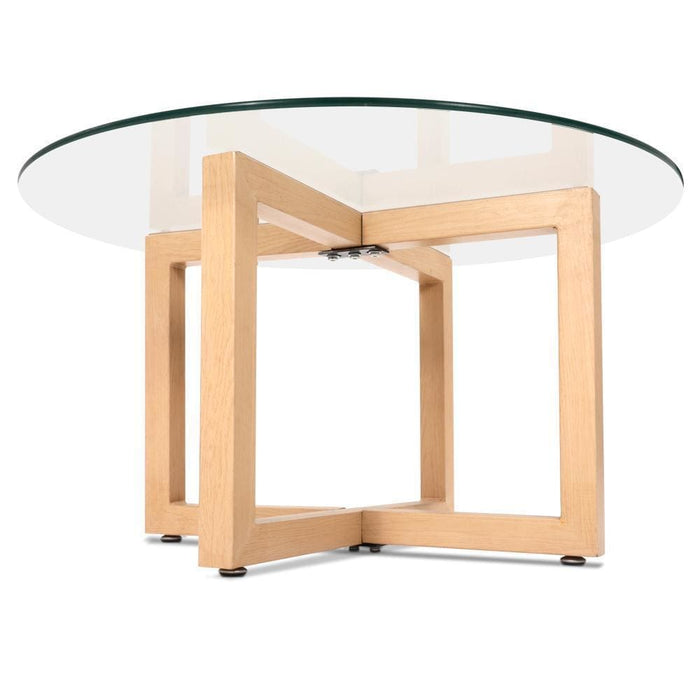 Nz Local Stock- Artiss Tempered Glass Round Coffee Table