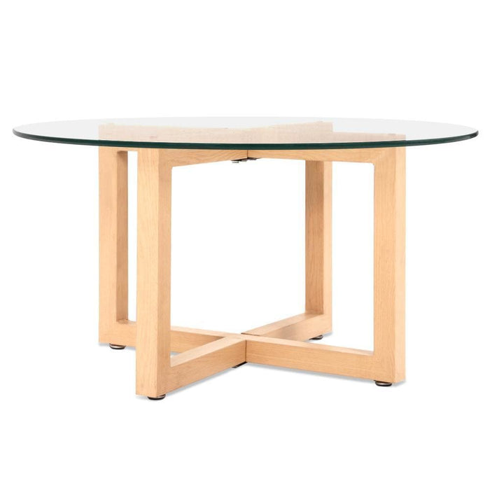 Nz Local Stock- Artiss Tempered Glass Round Coffee Table