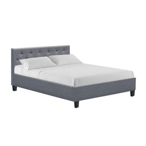 Artiss Vanke Bed Frame Fabric - Grey Double