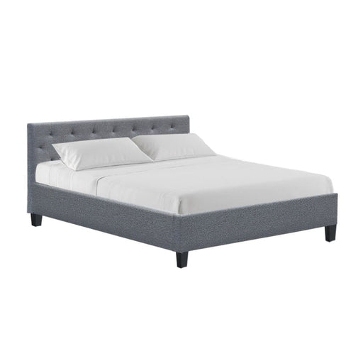 Artiss Vanke Bed Frame Fabric - Grey Queen