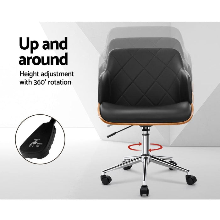 Artiss Wooden Office Chair Computer Pu Leather Desk Chairs