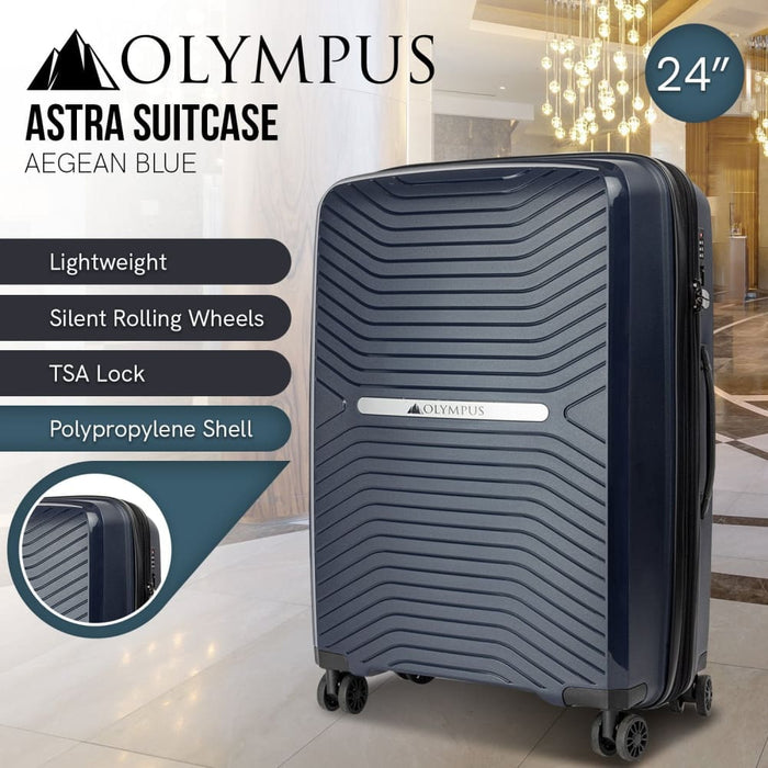 Astra 24in Lightweight Hard Shell Suitcase - Aegean Blue