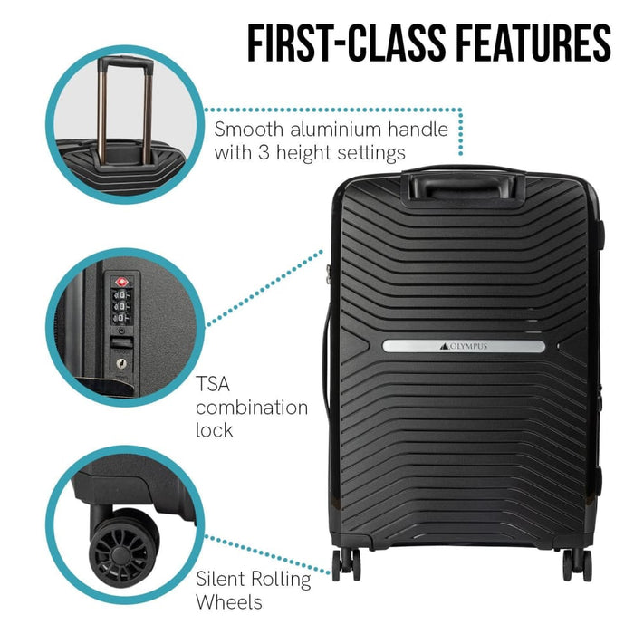 Astra 29in Lightweight Hard Shell Suitcase - Obsidian Black