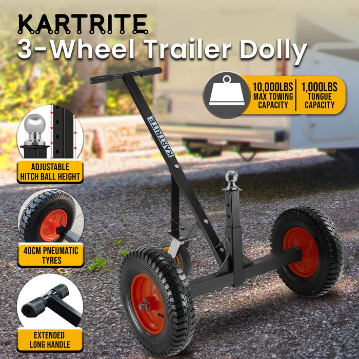 3-Wheel Adjustable Trailer Dolly Heavy-Duty Caravan Mover