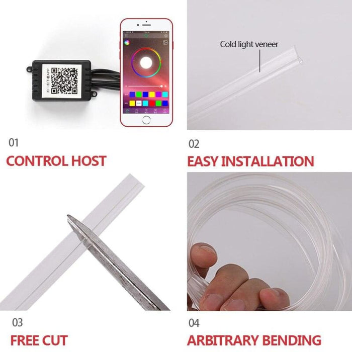 Car Atmosphere Light El Neon Wire Strip Led Interior Rgb