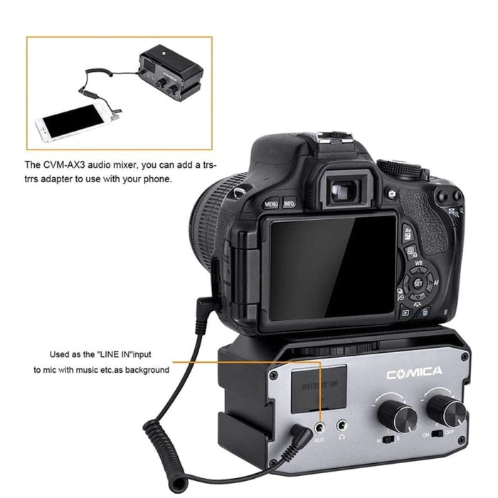 Cvm-ax3 Xlr Audio Mixer Preamplifier Dual 3.5mm 6.35mm Port