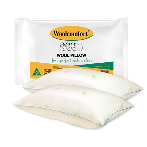 Australian Made Natural Health Wool Pillow Twin Pack