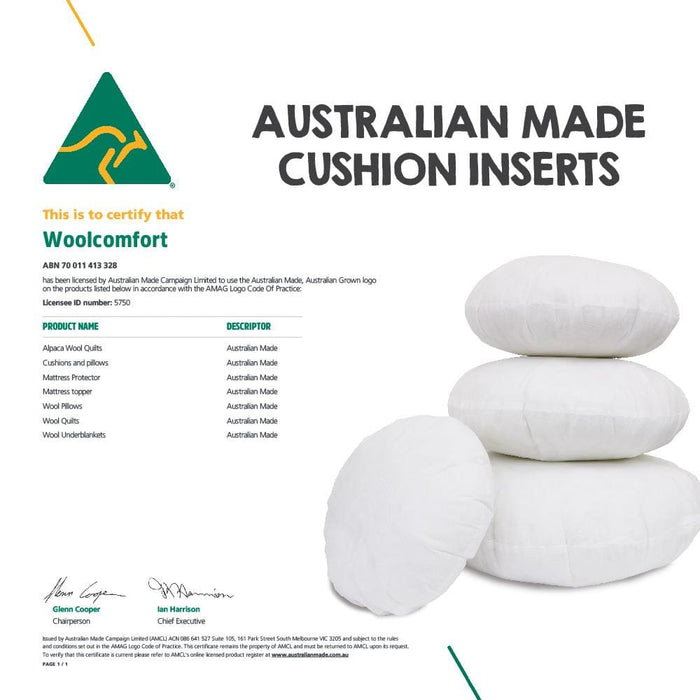 Australian Made Twin Pack 35cm Round Hotel Cushion Inserts