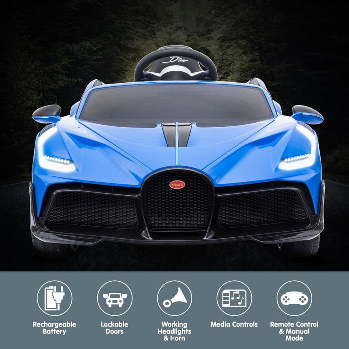 Authorized Bugatti Divo Kids Electric Ride On Car - Blue