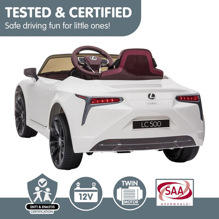 Authorized Lexus Lc 500 Kids Electric Ride on Car - White