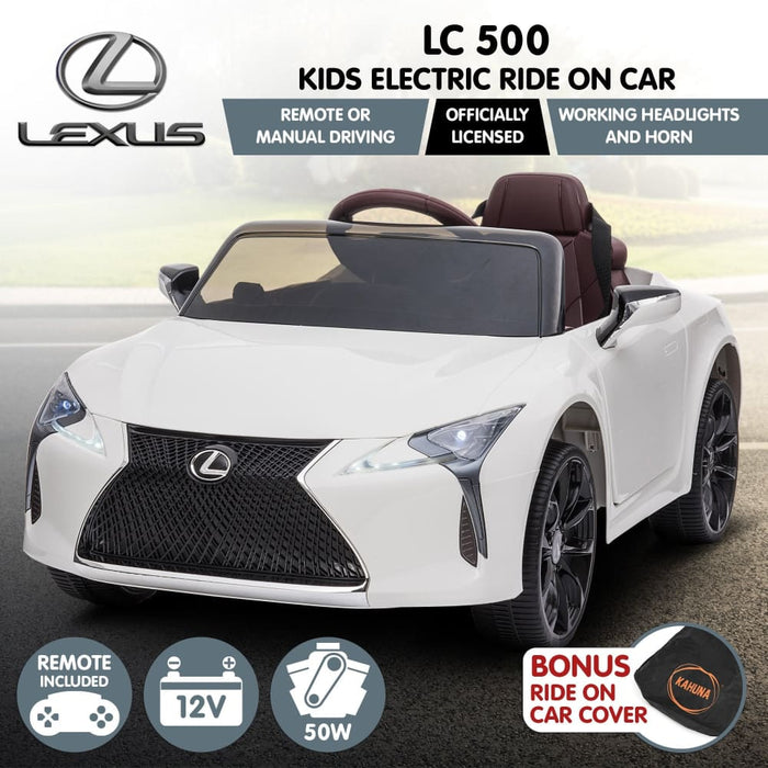 Authorized Lexus Lc 500 Kids Electric Ride on Car - White