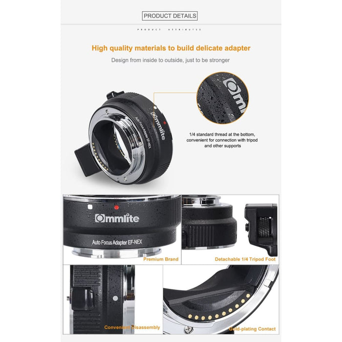 Cm-ef-nex Auto-focus Lens Mount Adapter For Canon Ef