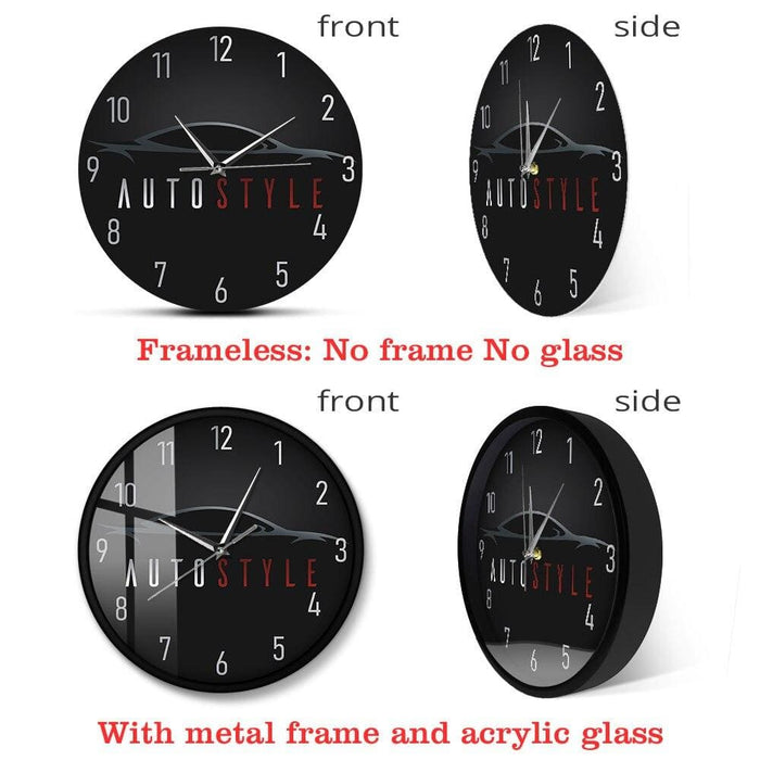 Auto Style Driving Car Logo Modern Silent Wall Clock Sports