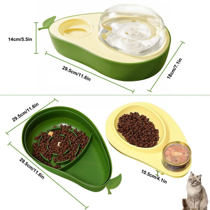 Automatic Avocado Non - toxic Slow Feeder Pet Feeding Bowl
