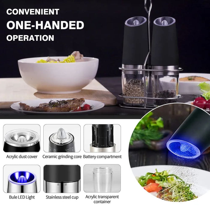 Automatic Electric Adjustable Salt and Pepper Grinder Set