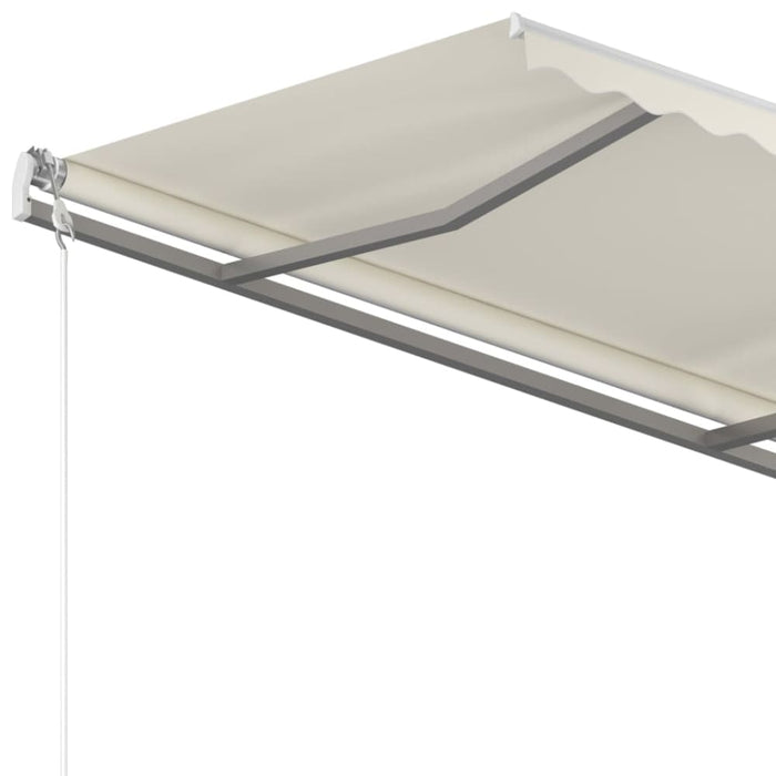 Automatic Retractable Awning With Posts 4x3 m Cream Tbkpnat