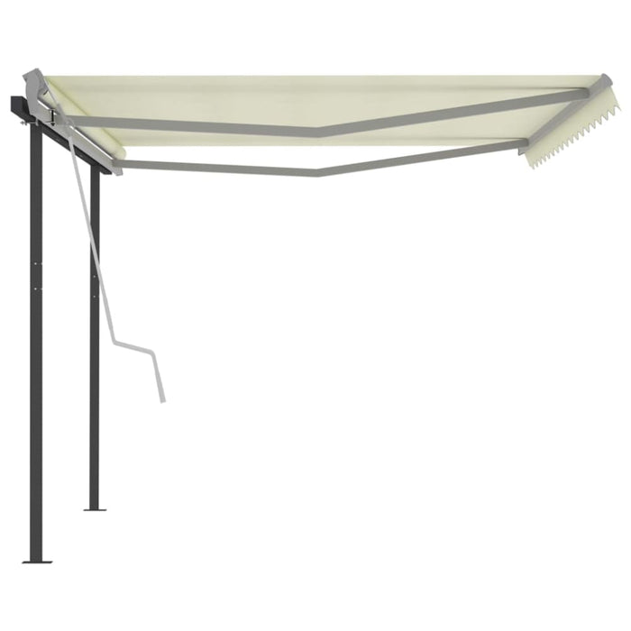 Automatic Retractable Awning With Posts 4x3 m Cream Tbkpnat