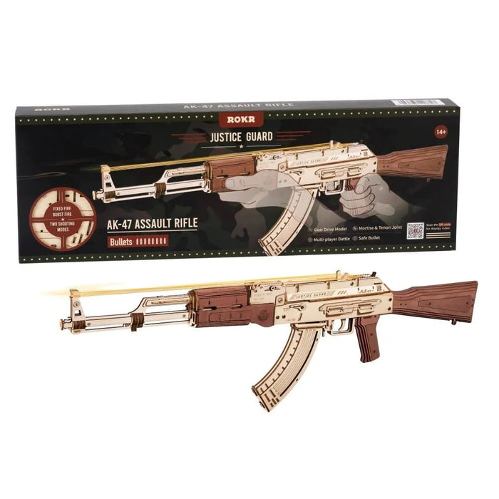 Automatic Rifle Ak47 3d Wooden Gun Funny Diy Building Block