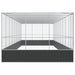 Aviary With Extension Silver 932x307x212 Cm Steel Txoaxik