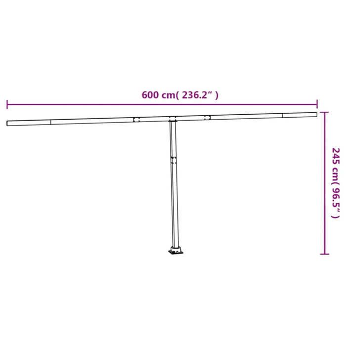 Awning Post Set Anthracite 600x245 Cm Iron Topbkn